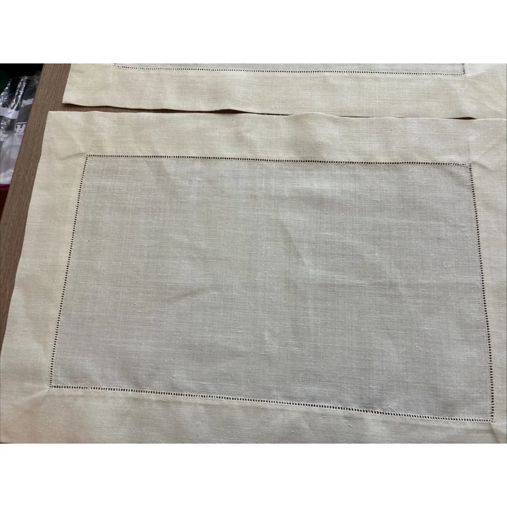 Sferra CLASSICO Hem stitched  Placemats & Napkins  Set Of 4 Each Italian Linen